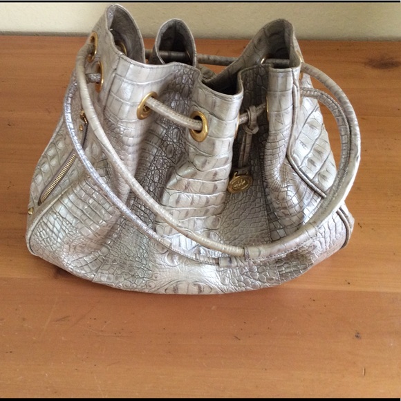 Brahmin Handbags - ❤️ Rare ❤️ Brahmin Gray croc leather bucket purse